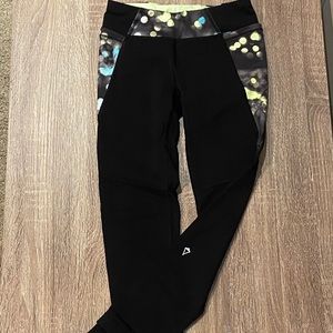 Ivivva black tights, colorful accents, like new!